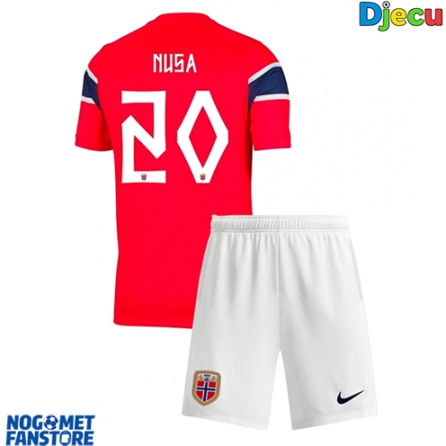 Norveška Antonio Nusa #20 Domaci Dres za djecu SP 2026 Kratak Rukav (+ Kratke hlače)